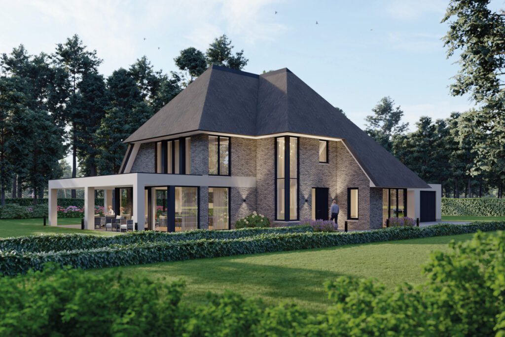 Rietgedekte villa ontwerp en impressie van Lichtenberg Exclusieve Villabouw