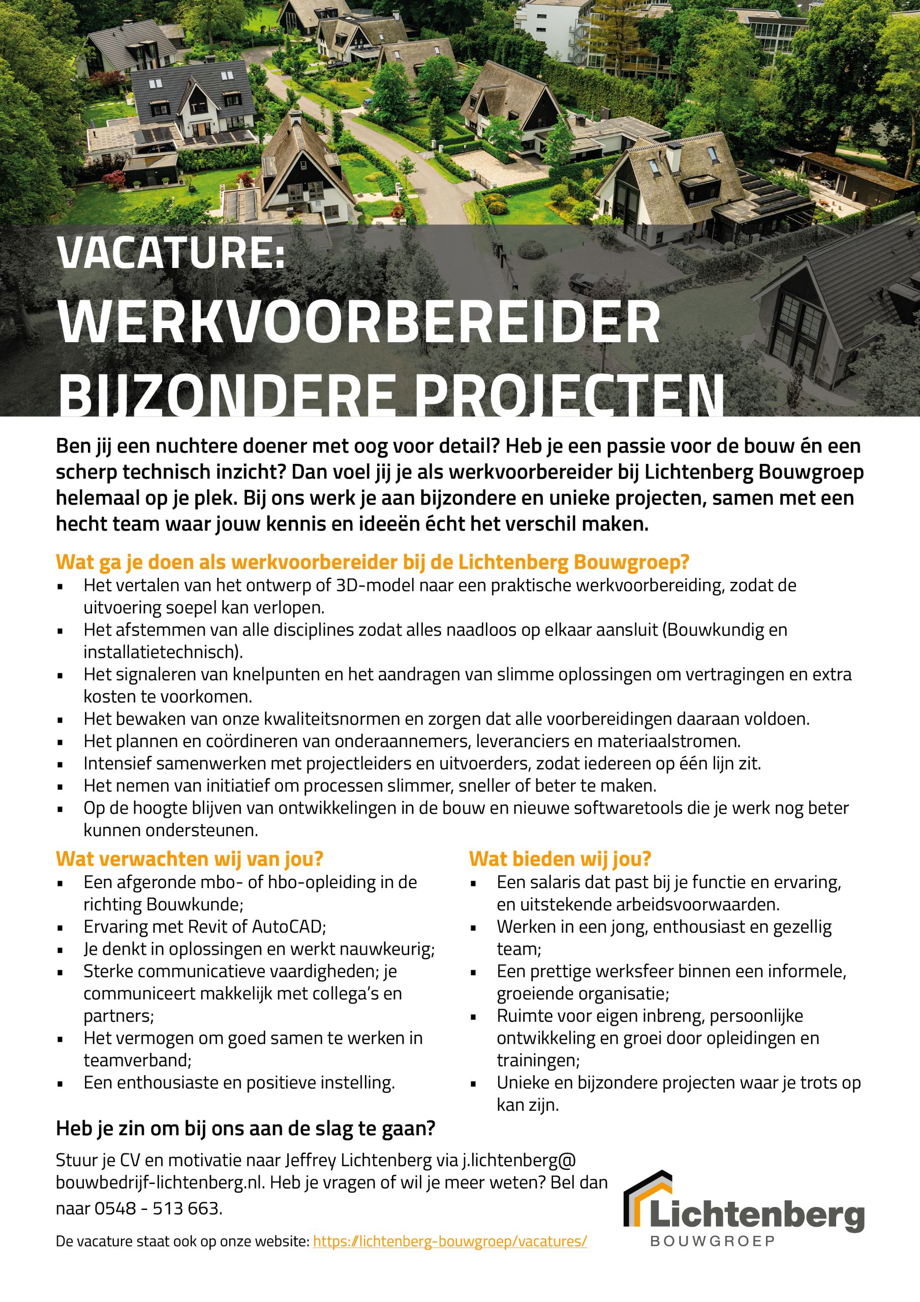 Vacature Lichtenberg Bouwgroep - Werkvoorbereider bijzondere projecten